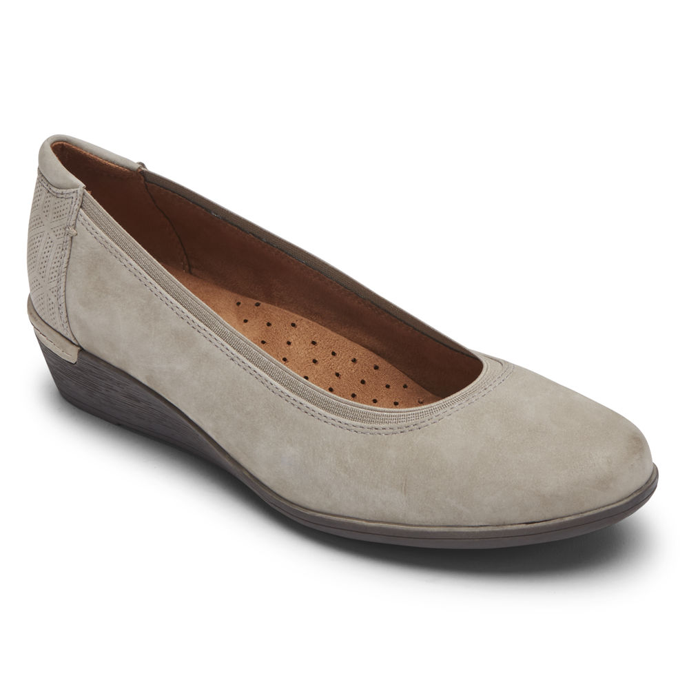 Rockport Womens Pumps Grey - Cobb Hill Devyn Wedge - UK 863-YIWCPK